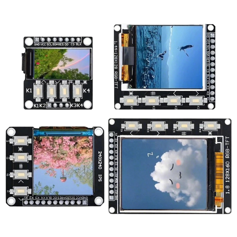 WAVGAT 0.96/1.3/1.44/1.8 inch ST7735 SPI type liquid crystal display module 3.3V color screen suitable for Arduino DIY projects