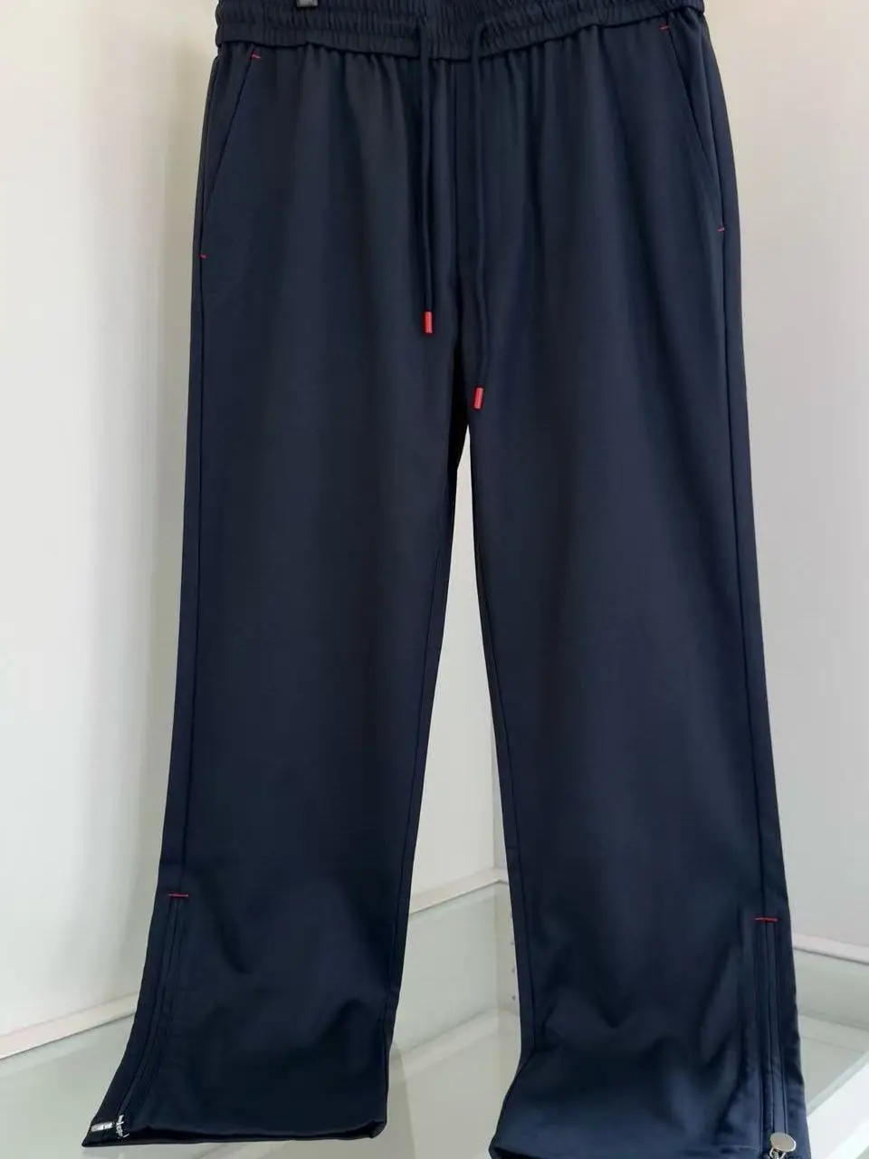 Italian Kiton old money style fashion casual pants simple solid color drawstring straight trousers