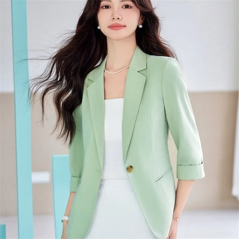 

Spring Summer Formal Uniform Styles Blazers Jackets Coat for Women Professional Office Work Wear Ladies Career Interview Outwear