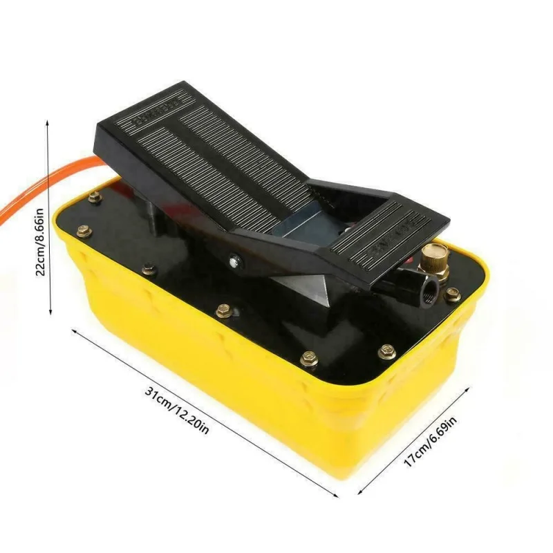 2.3L Pneumatic Hydraulic Foot Pedal Pump Air Foot Pump 3/8 NPT For Automobile Sheet Metal Beam Corrector Pump with Hose &Coupler