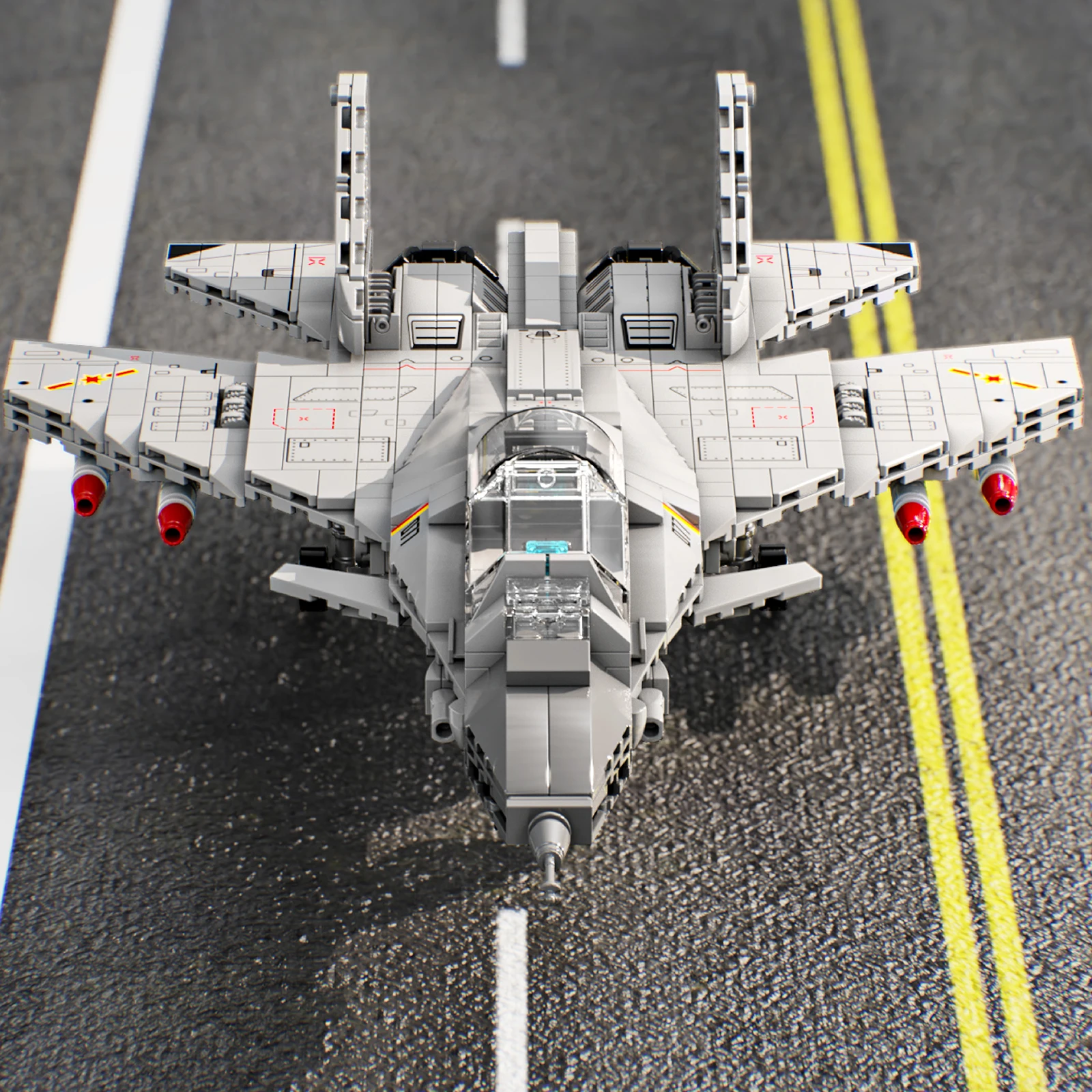 725 قطعة ألعاب مكعبات بناء الطائرات الفضية نموذج طائرة مقاتلة تجميع لغز الطوب مجموعات الالعاب للطفل سطح المكتب هدايا مزخرفة