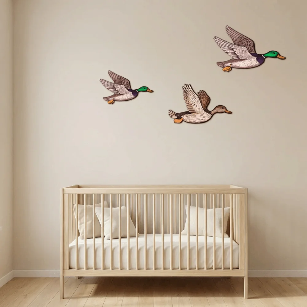 Country Style Greenhead Duck Wall Art Exquisite Sweet Swan Wall Decoration Wooden Wall Decoration Plate Living Room
