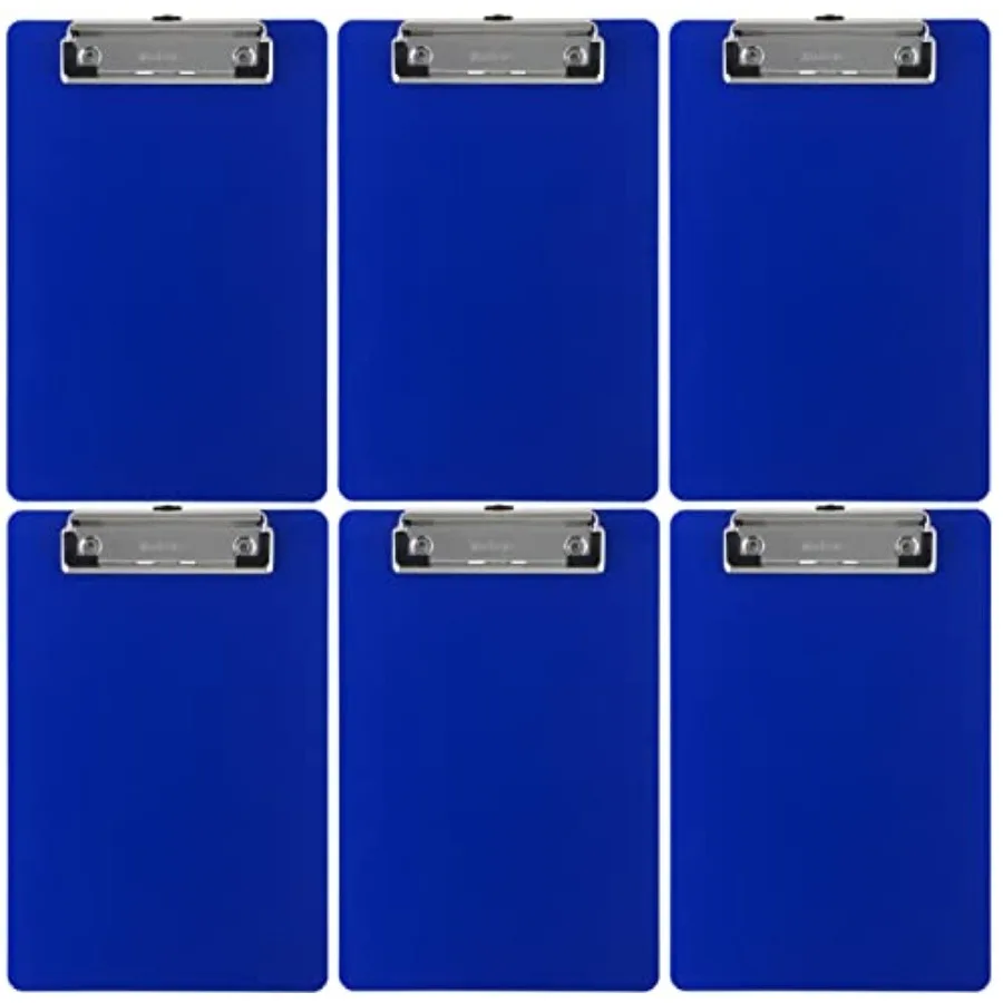 

Memo Clipboard 6'' x 9'' Low Profile Clip Plastic 6-Pack (Dark Blue)