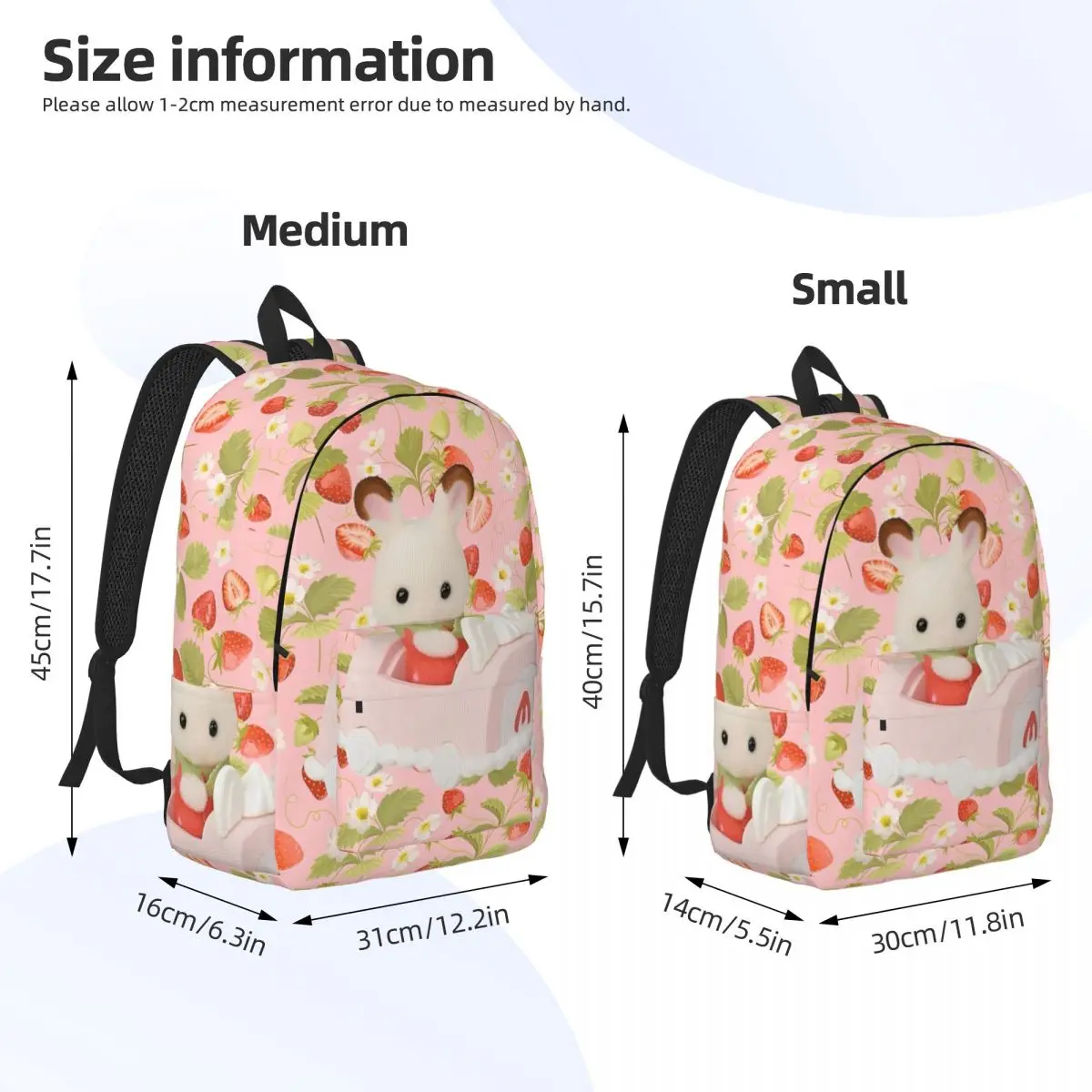 Famílias Kawaii Animais Mochila Cartoon, Pré-escolar Primary Bag, Pré-escolar Bookbag para Crianças, Escola Estudante Bookbag para Menino e Menina