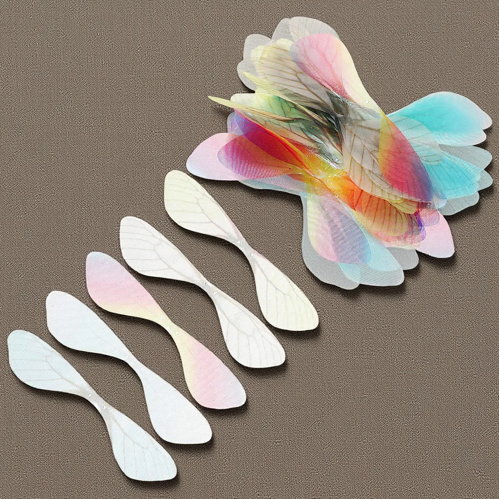 

50pcs Simulated Dragonfly Wings Decor Diy Earring Brooch Craft Handmade Jewelry Making Accessories Mixed Color