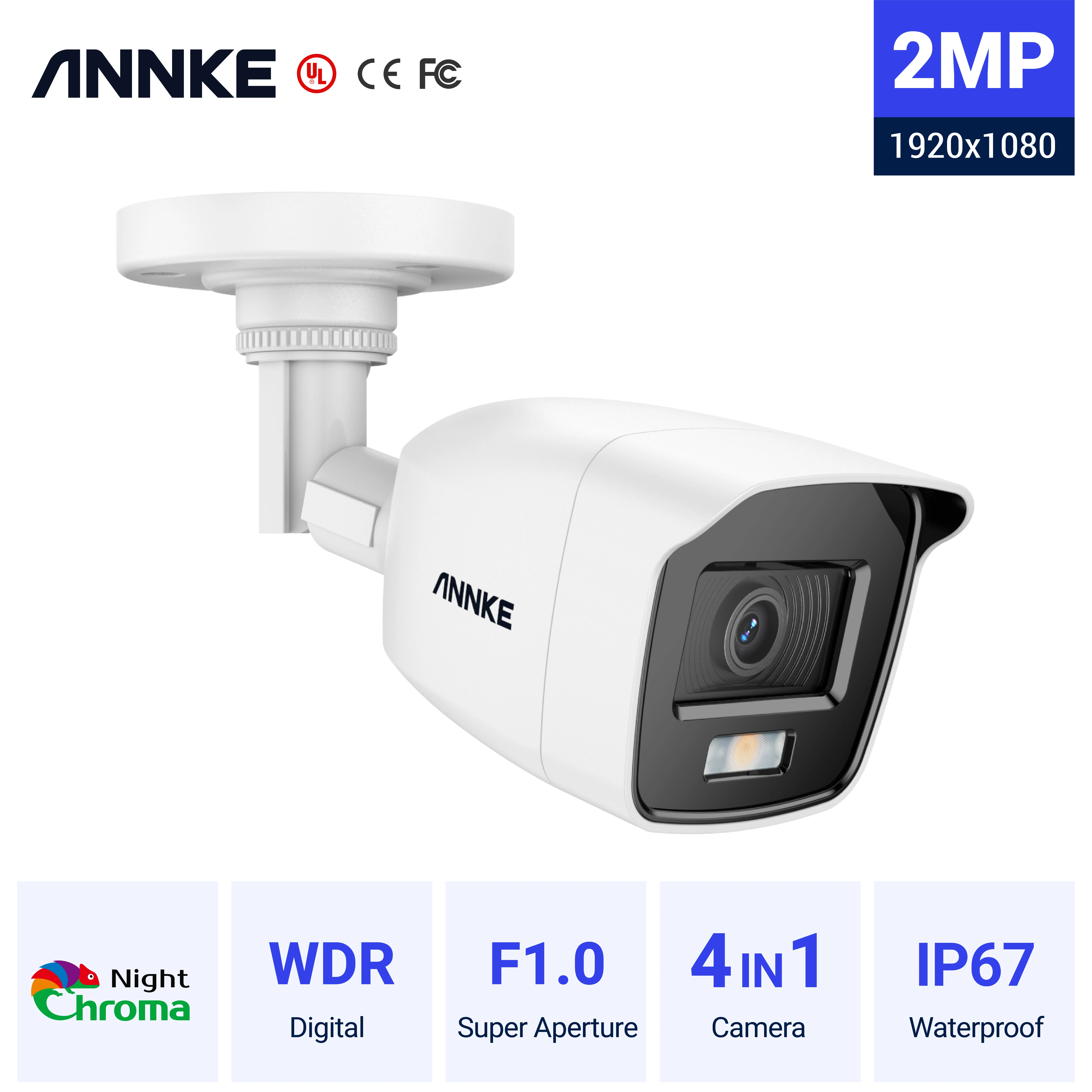 ANNKE Full 1080P Varifocal Bullet Camera IP66 Waterproof Outdoor Indoor 2MP Anolog Camera Full Color