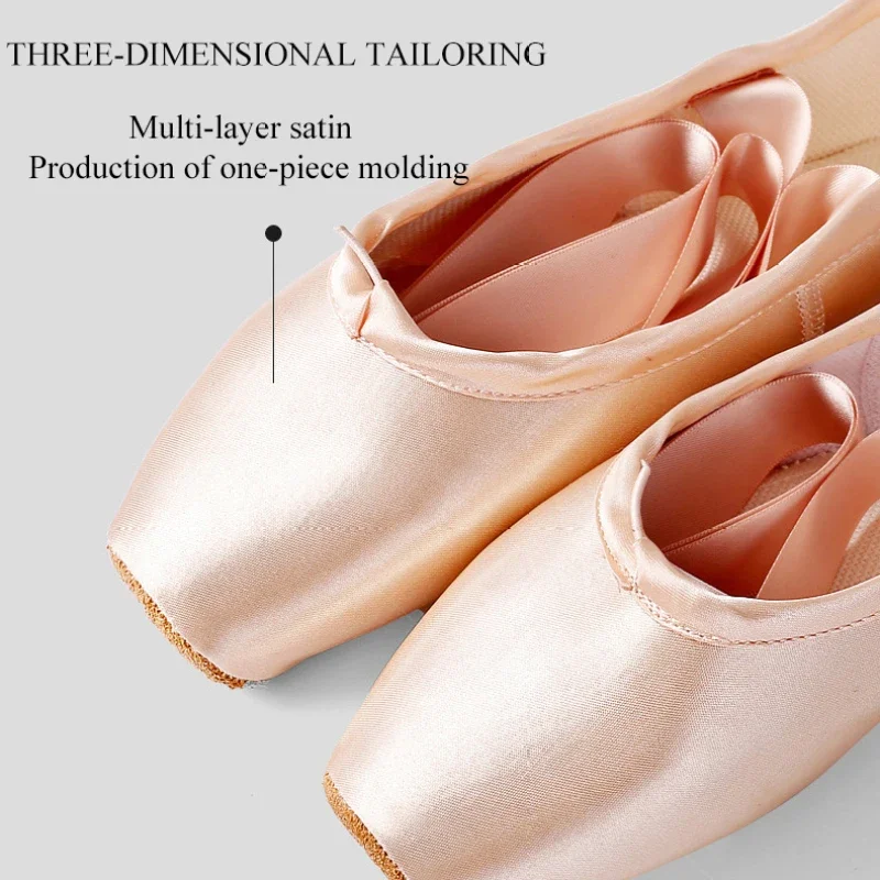 Chaussures de Ballet à semelles souples, lanières en Satin rose, chaussures de pratique de danse confortables, Performance sur scène, chaussures de danse pour enfants/adultes