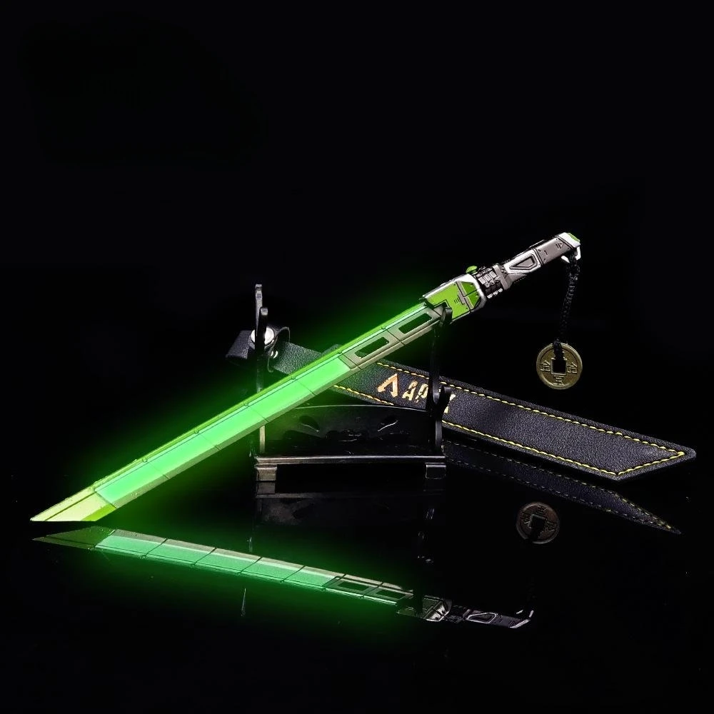 Apex Legends Game Peripheral Metal Weapons Model Hidden Blade Fluorescent Version Handicraft Sword Keychain Toy Ornament 22cm