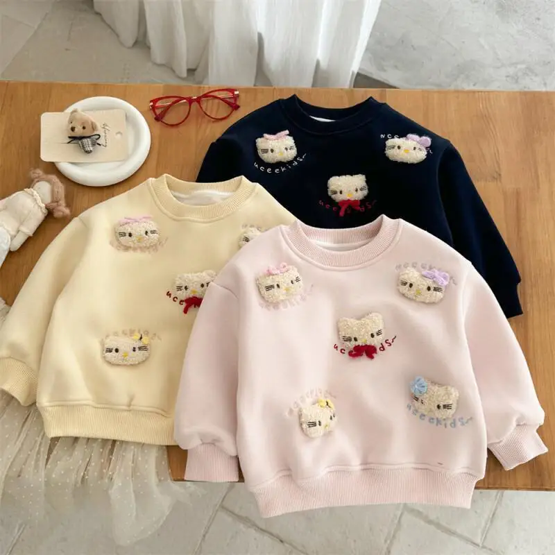 

Детская одежда Sanrio Hello Kitty Kawaii в стиле Y2K, модная детская одежда Kawaii, модная детская одежда, толстовка с капюшоном для девочек, новинка зимы, милая одежда