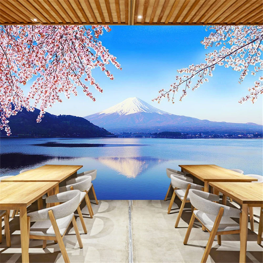 custom Pink cherry tree TV Background Photo wall paper Bathroom Wallpaper for Living Room Decor mural 3D wall Painting Stickers
