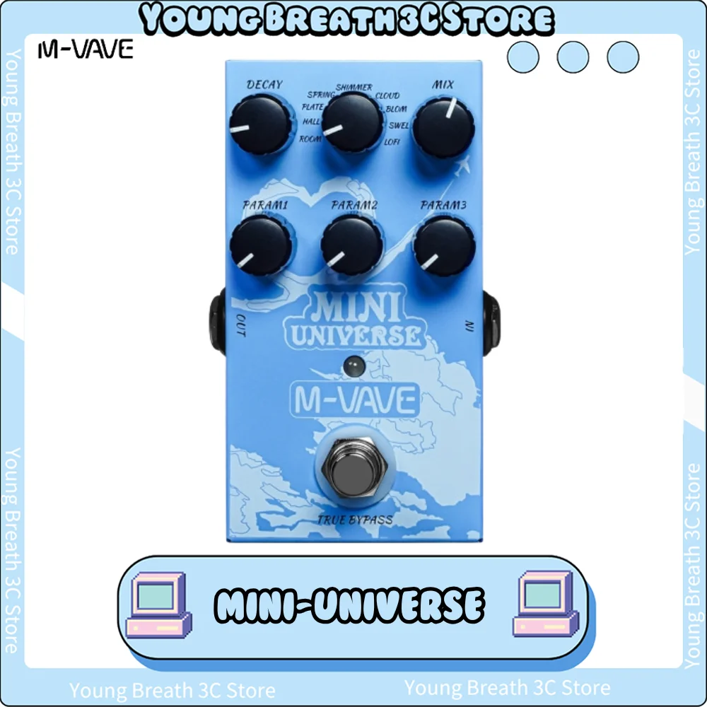 M-VAVE MINI-UNIVERSE Electric Guitar Mathematical Modeling Reverb Effects Pedal 9 Reverb Effects Reverb Guitar Pedals Custom