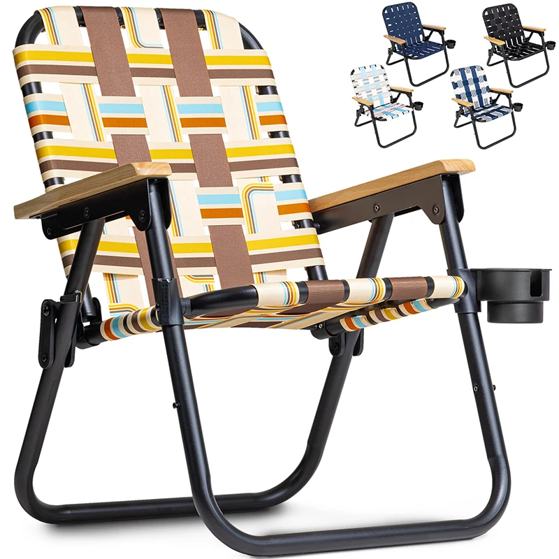 Wholesale Foldable Moon Chair Modern Design Outdoor Camping Beach Use Hand Removable Cup Holder Webbed Backpack