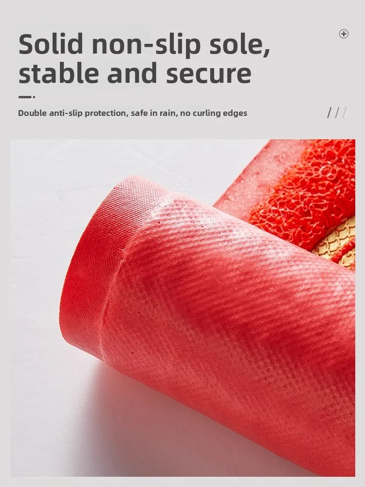 Ele-alfombra para puerta de entrada Floral, antideslizante, fácil cuidado, alfombra roja para puerta, tejido hine, resistente al polvo y al desgaste