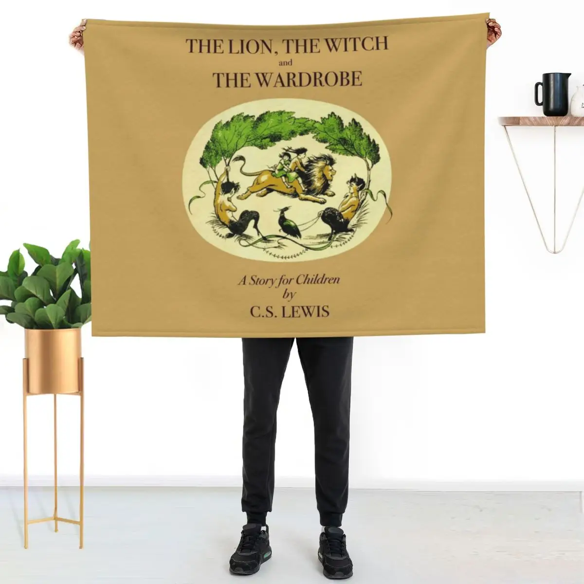 

The Lion The Witch And The Wardrobe Narnia classic vintage cover illustration Throw Blanket