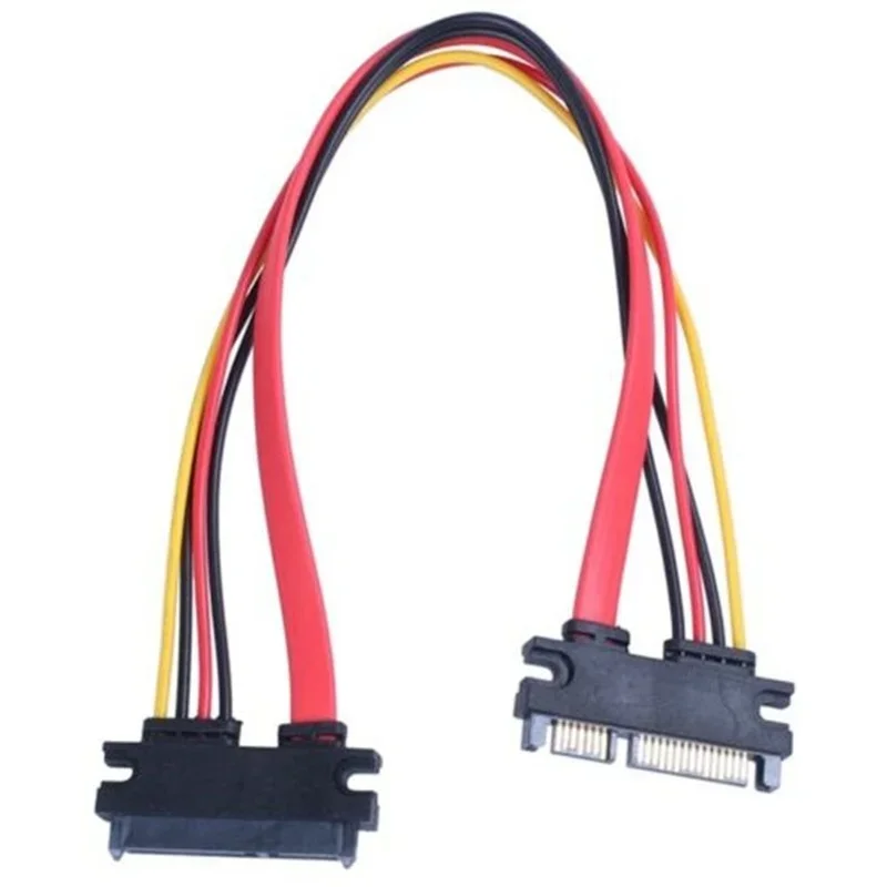 Newest 30cm/50cm SATA Combo 15 Pin Power and 7 Pin Data Power Cable Hard Drive Male To Female Extension Cable