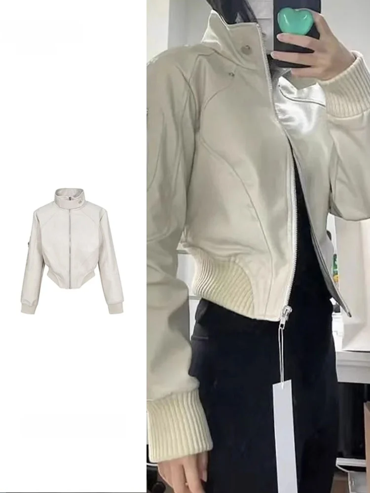 Loose ort Biker Jaet Women's plus Size Hong Kong Sle Retro Design Spring New Leather Coat Versatile Faion Outerwear