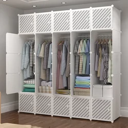 Moderne minimalistische kast Scandinavische make-upkubus Sieraden Eenvoudige draagbare displaydeurplanken Garderobestof Armario Hotelmeubilair