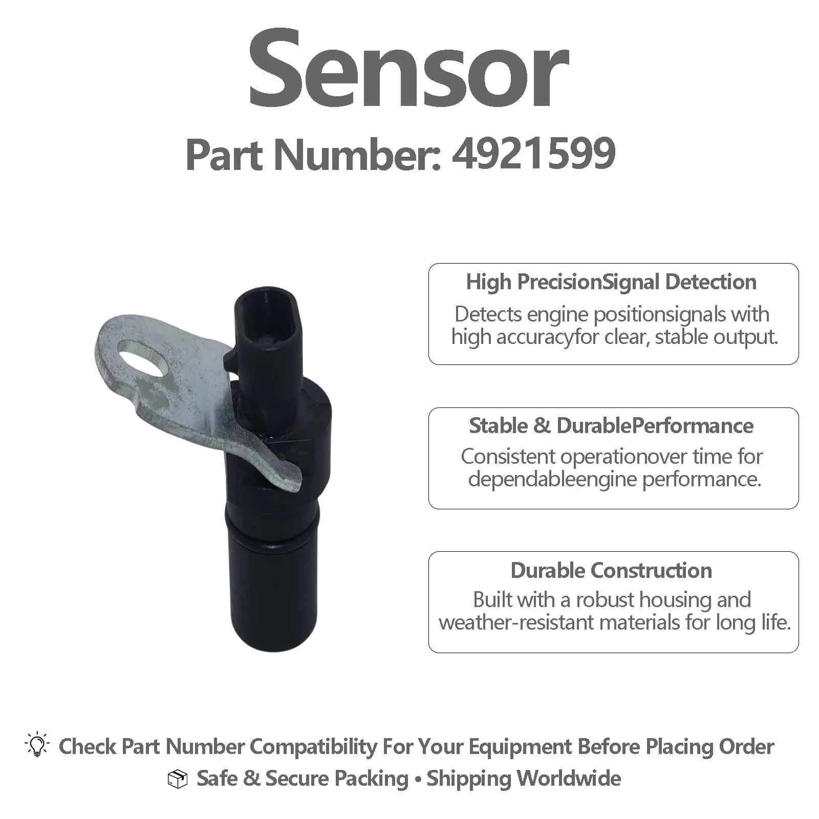 Position Crankshaft Timing Sensor 4921600 For Cummins ISX15 QSX15 Engine