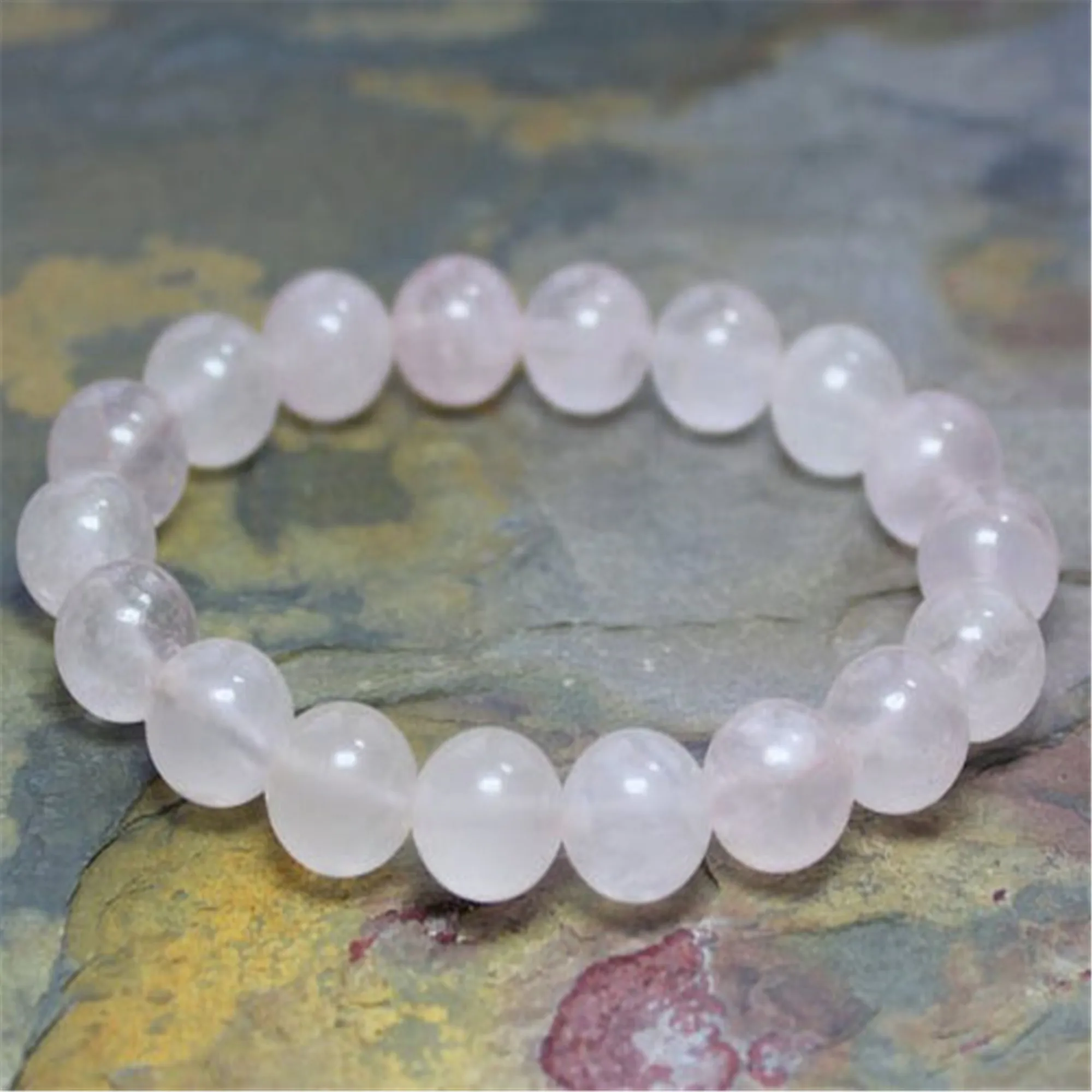 Natural Rose Quartz Mala Bracelet Men's Party Artisan Women Eco-Friendly Unisex Prayer