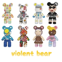 Cute new Violent Bear series 32cm multi-shape violent Bear building blocks small particle splicing toys decorative gifts for chi