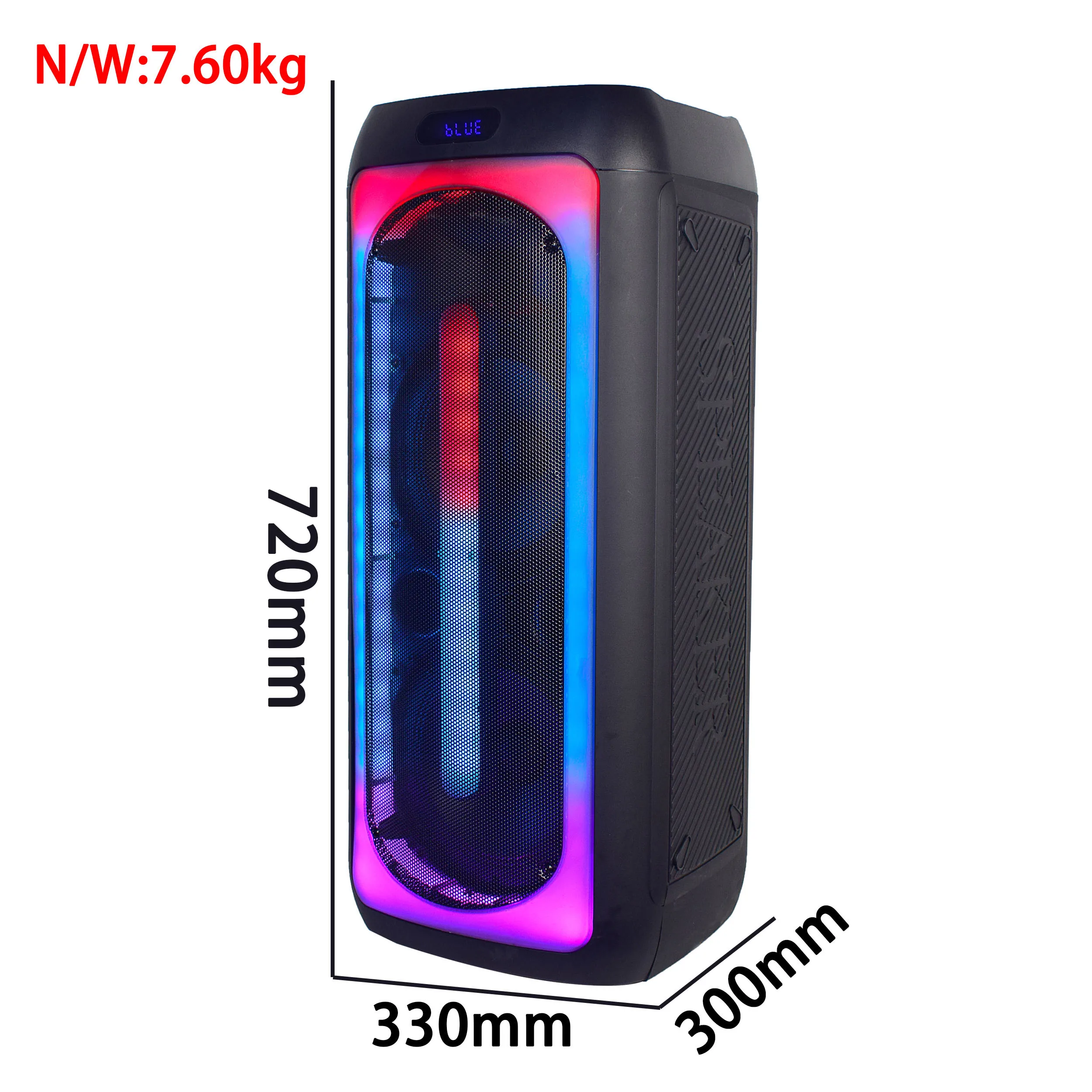 Custom Fire Led Light 8 Inch Super Mini Portable Wireless Amplified Speakers Speakers Audio System Sound Professional Music