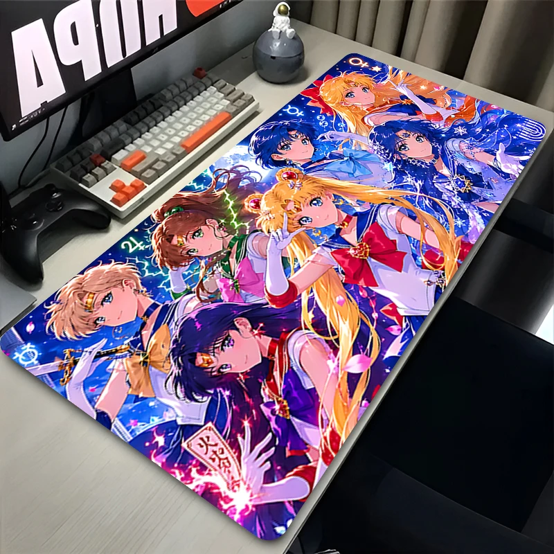 Laptop Cushion Girls Bedroom XXL Office Computer Lockedge Desk Mat S-Sailor Moon Mouse Pad Table Keyboard Mousepad