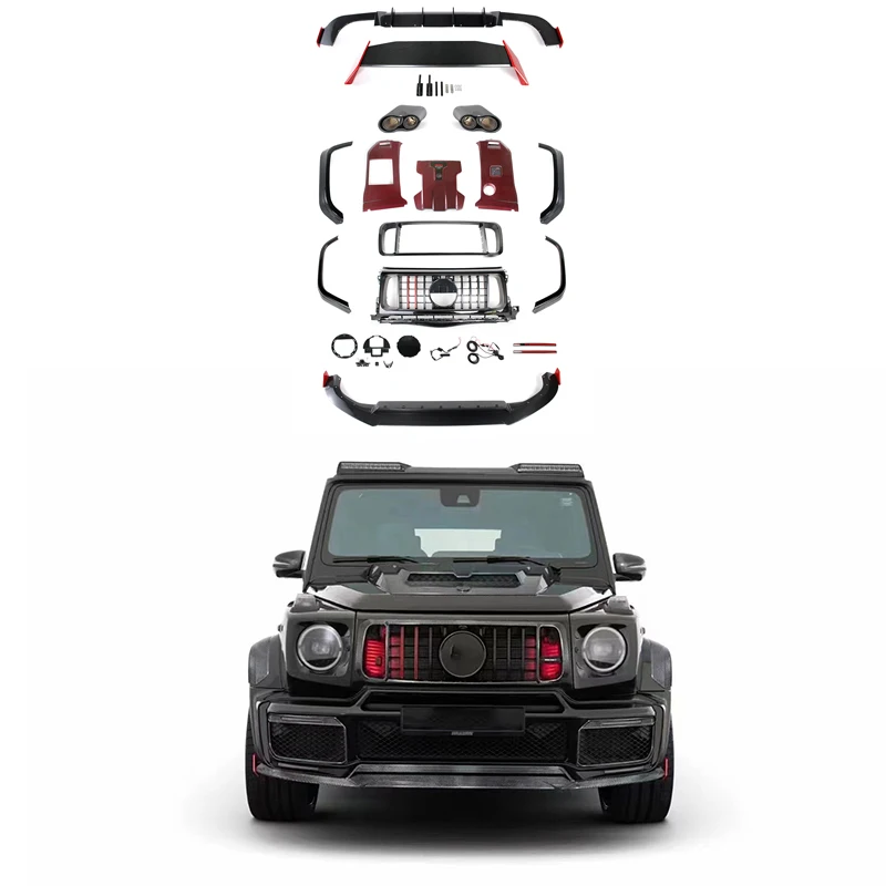 

Bumper FaceKit Carbon Fiber for Mercedes benz W464 Rear Bumper Diffuser Body Kit Accessories for brabus Rocket G900 2019-2022