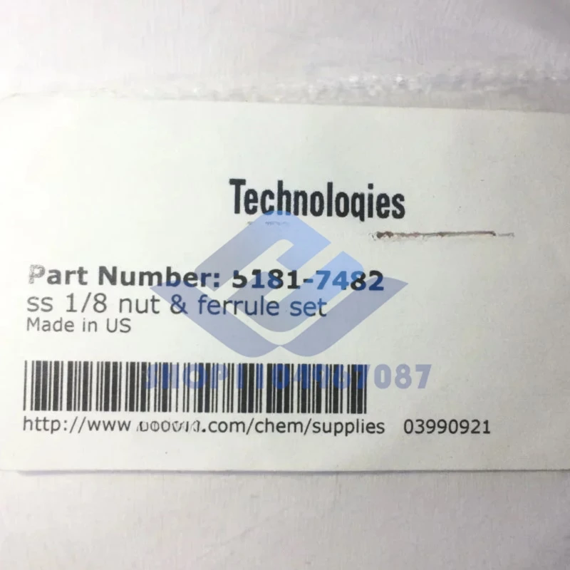 

5181-7482 1 8 Nut And Ferrule Set 316SS Swagelok Agilent Supplies