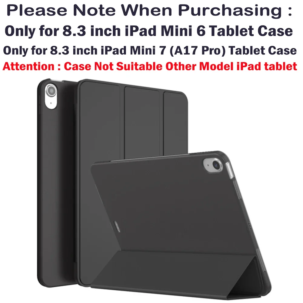

Чехол для Apple iPad Mini с диагональю 8,3 дюйма (A17 Pro) для iPad Mini 8,3 дюйма 2024, чехол Funda Mini 6 2021, магнитный чехол Smart Wake up/Sleep Cover