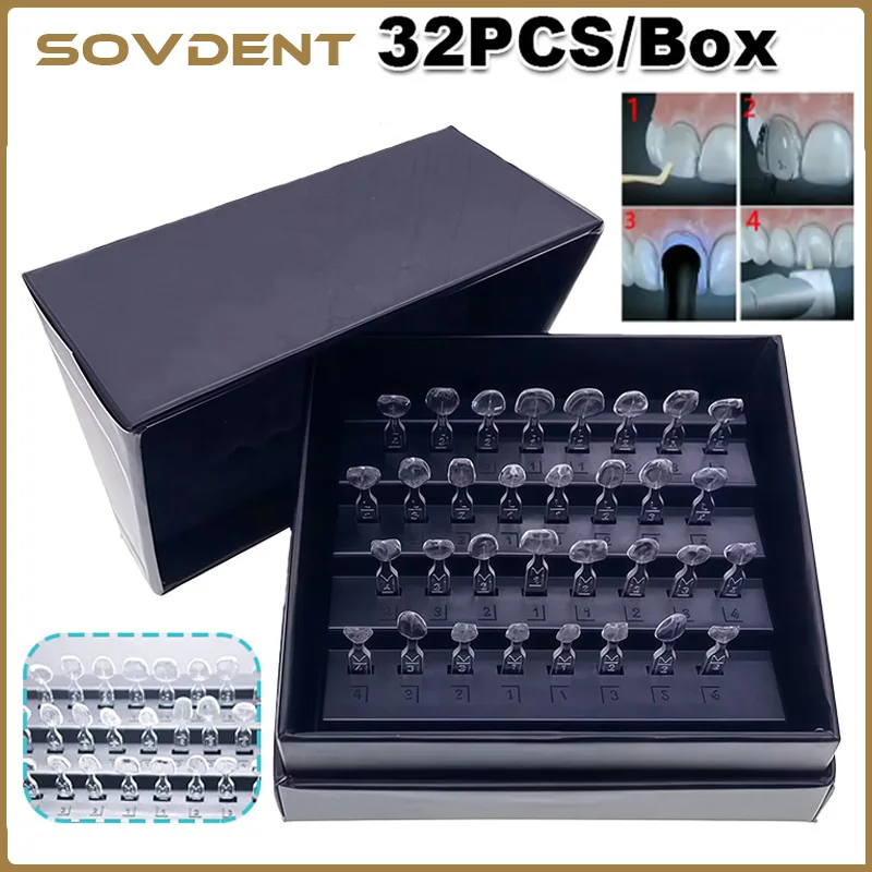 Dental Veneer Mould Kit 32pcs/Set Composite Resin Mold Light Cure Autoclave Anterior Front Teeth Mould Teeth Whitening Tools