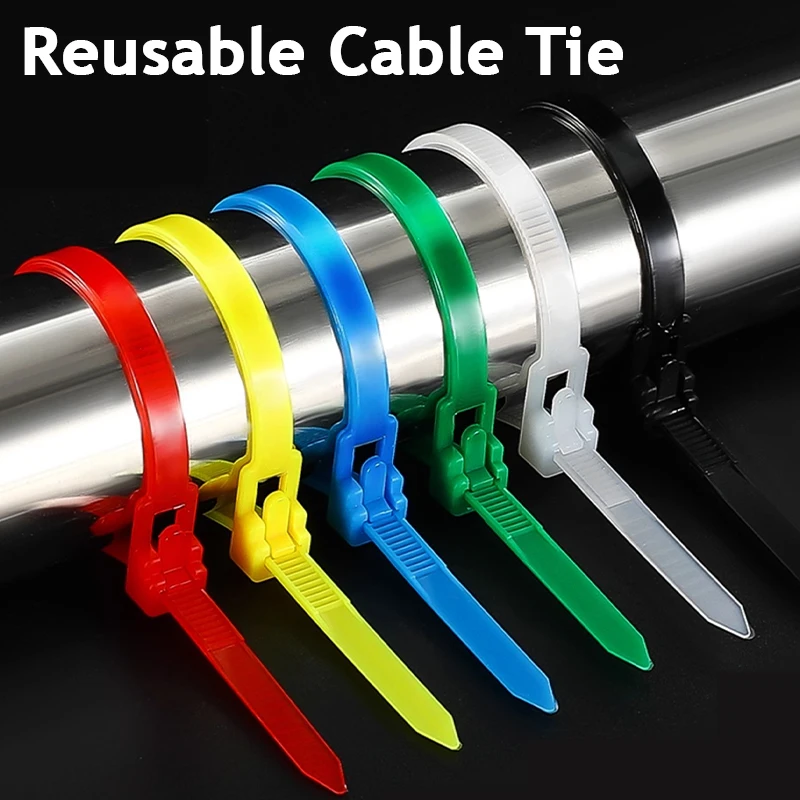 50-300Pcs Reusable Nylon Cable Ties 3.6x150mmAdjust Loose Slipknot Recycle Detachable Bundle for Home Office Organization