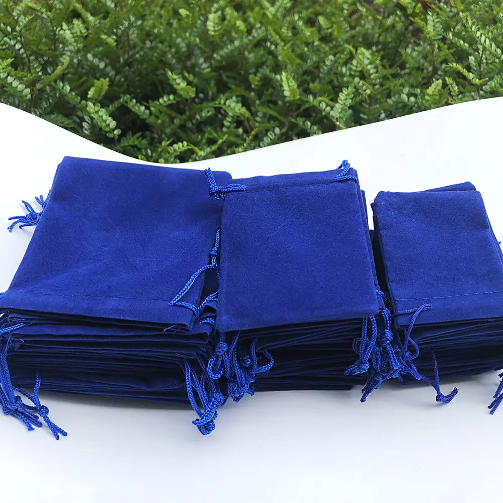 200 Pieces Velvet Dust Bag Black Multi-Color 10x12 Cm 7x9 Cm 5x7 Cm Drawstring Gift Packaging Small Jewelry Storage Bags