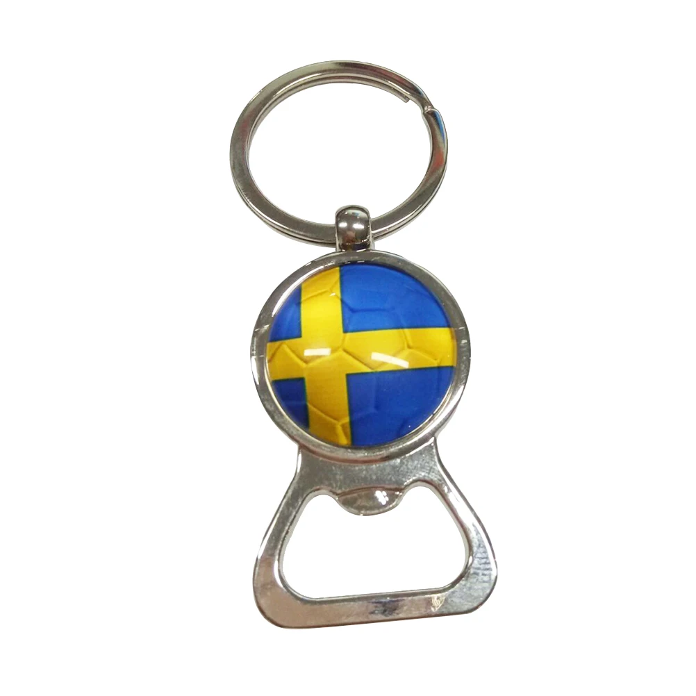 

Flag Keychain Bottle Opener Beer Small Pocket Key Chain Novelty Football Match Metal Long Lasting