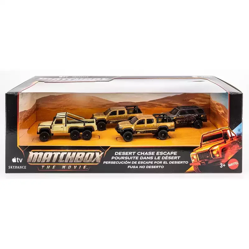 Matchbox JMB53 The Movie Desert Escape Garage Playset with Multiple 1/64 Diecast Off Road Cars Movie Replica Collection Toy Gift