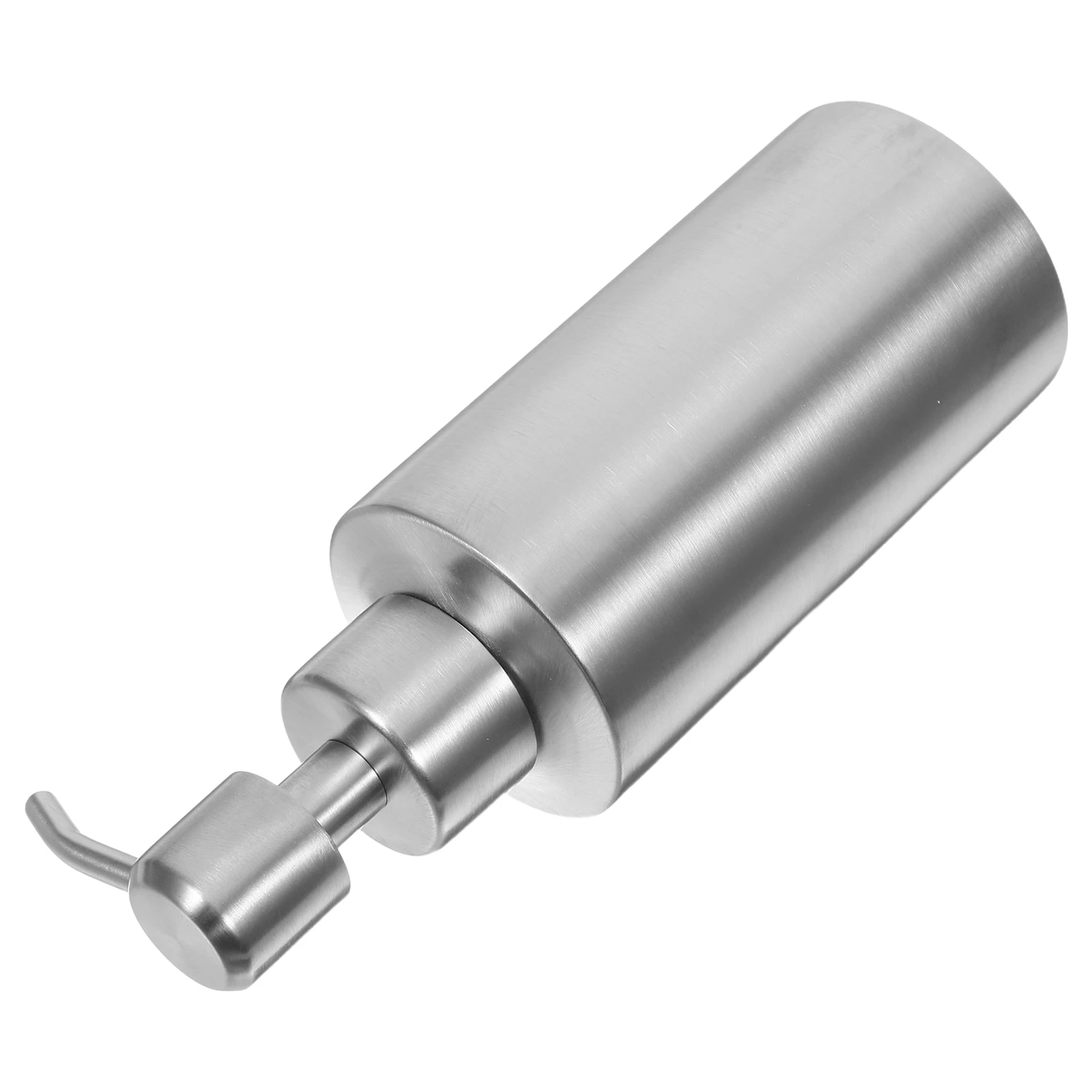 

1pc 250Ml Stainless Steel Lotion Dispenser Rust Proof Silver Cylindrical Soap Bottle For Bathroom Home Use Empty Squeeze