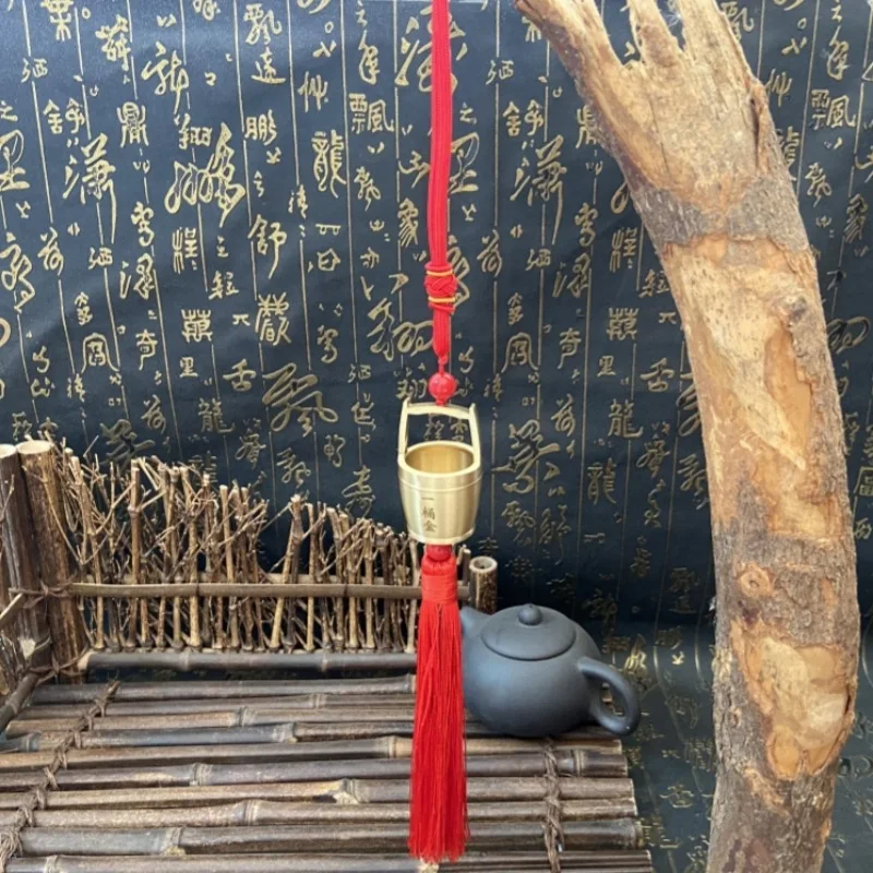 Car Pendant Barrel Gold Fortune Ornament Rearview Mirror Hanging Decor