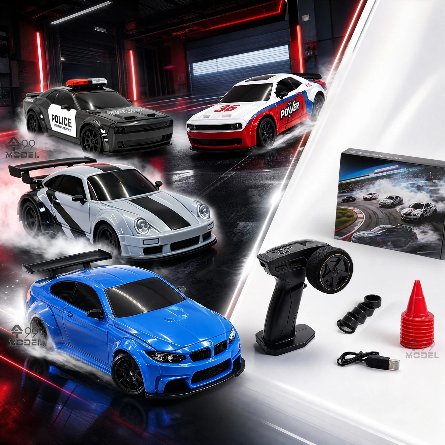 Mini RC Drift Car 1/36 25KM/H RC Racing Car Upgraded Gyroscope Carbon Fiber Chassis 25KM/H High-Speed ​​Remote Control Car Toy