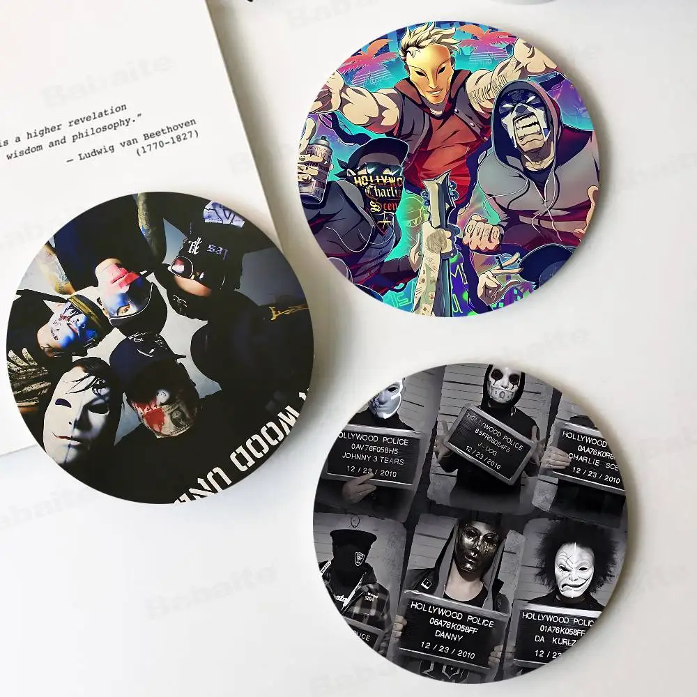 Rock Band H-Hollywood Undead Singer Natural Coaster Creative Cute Cartoon Absorbent Cushion Coffee Mug Bowl Insulation Cushion