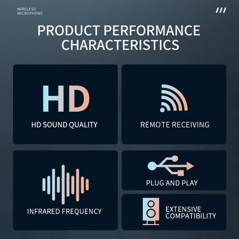 RAYHAYES KU-204 Professional UHF Wireless Performance Microphone Cardioid Pickup Pattern IR Frequency Pairing