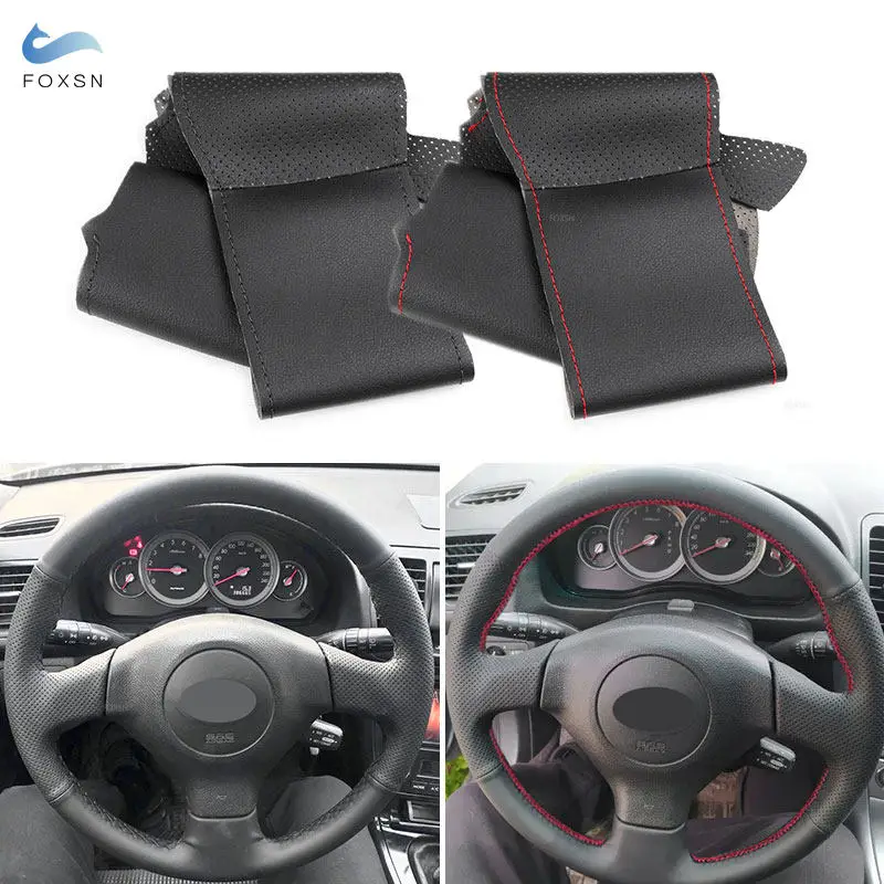 Hand-stitched Car Steering Wheel Leather Cover For Subaru Forester Impreza WRX STI Legacy Outback 2005 - 2007 Saab 9-2X 2006