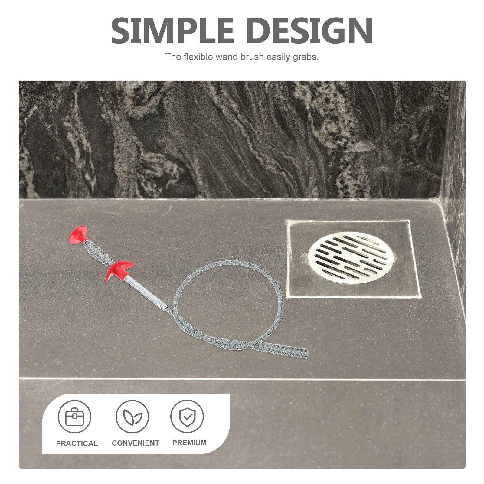 

Pipeline Unclogging Tool 60CM Silver Kitchen Bathroom Hair Removal Flexible Drain Cleaner Sticks Sink Clog Remover Hose Pickup