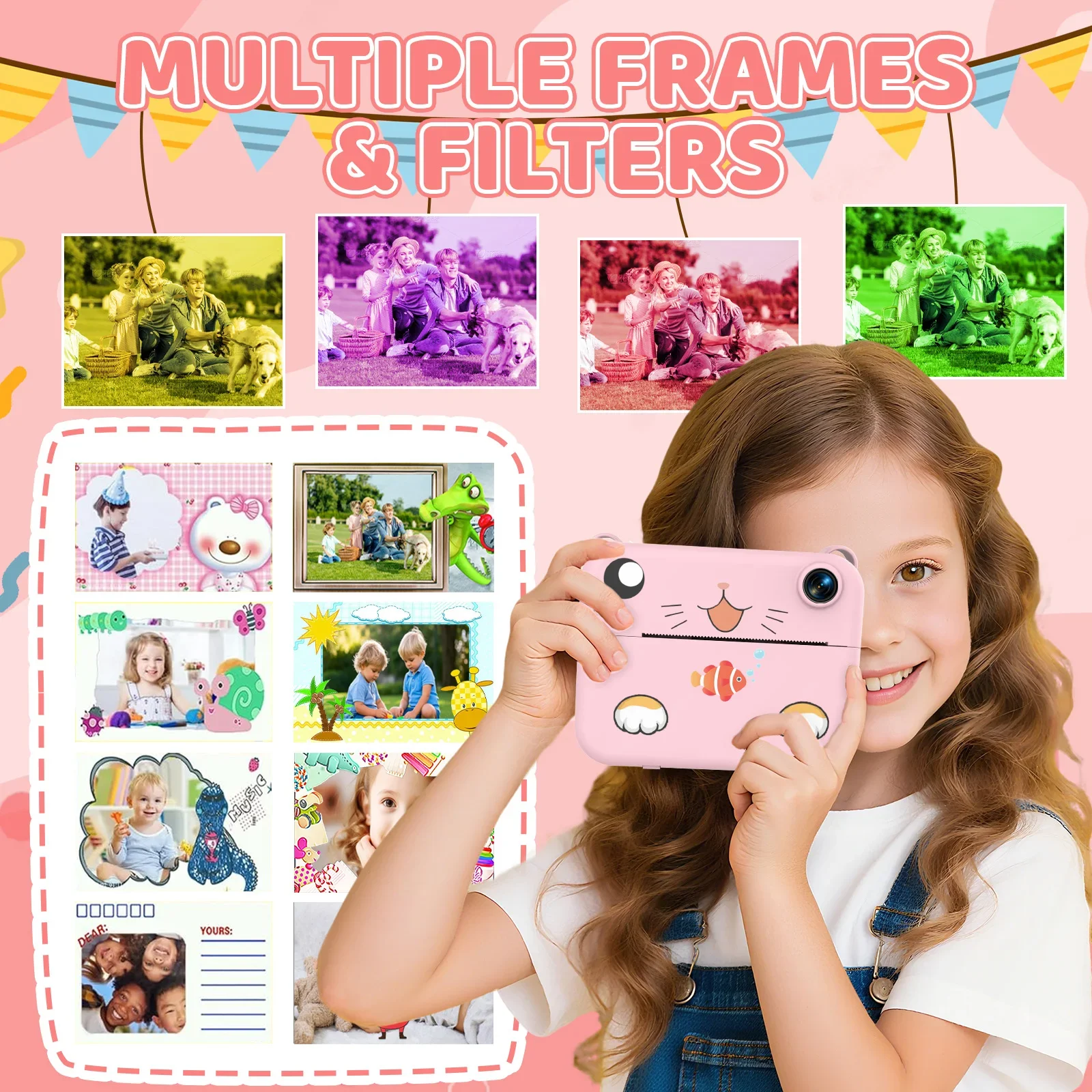 Digitale kindercamera Kindercamera Instant Print Foto HD Videorecorder Mini thermische printer Beste verjaardag Feestelijke geschenken 1080p