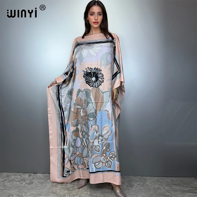 

WINYI африканские платья для женщин, летнее мусульманское праздничное платье, пляжная одежда для женщин, вечернее платье, Абая, Дубай, роскошный кафтан