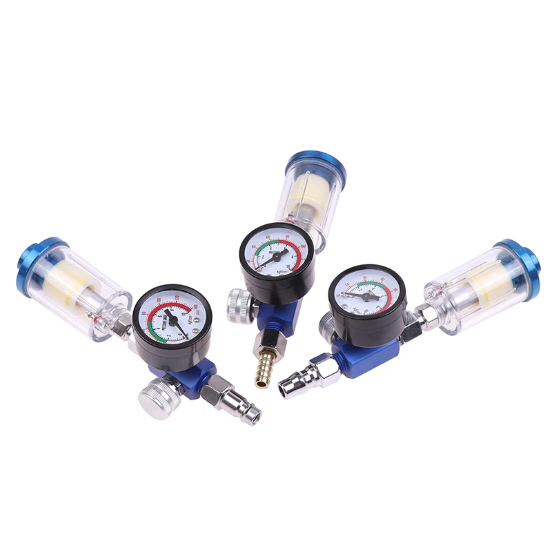 Imagem -03 - Azul & Clear Pistola Regulador de ar Calibre em Linha Óleo Água Armadilha Filtro Separador jp ue Eua Adaptador Ferramentas Pneumáticas para Aerógrafo