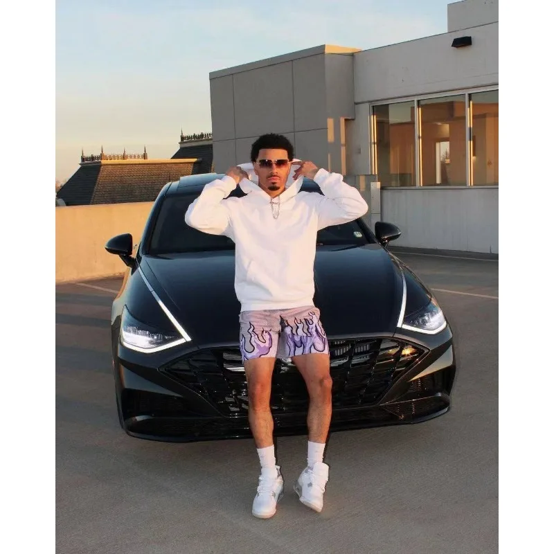 

Men's Shorts, Summer Thin Men's Casual Shorts, Sports Loose Flame Blue Shorts