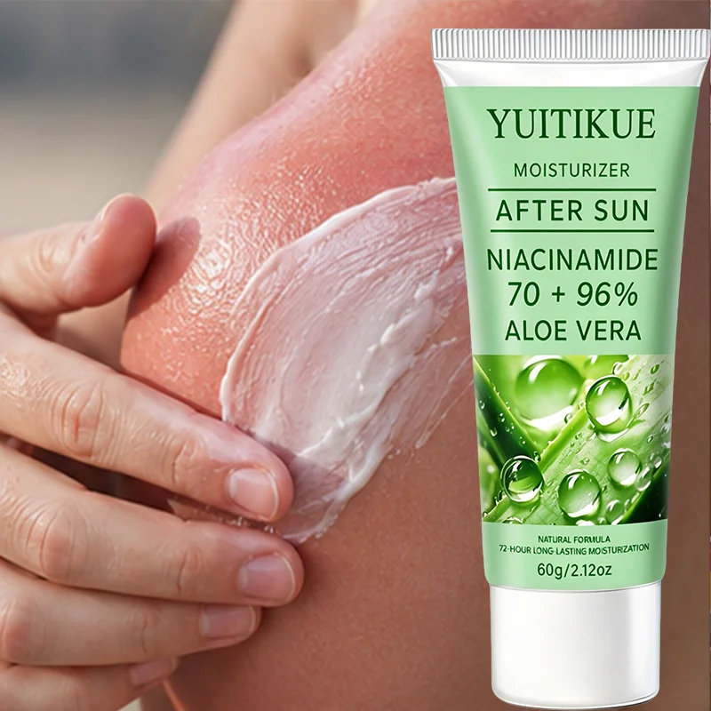 YUITIKUE 96% Aloe Vera Niacinamide After Sun Moisturizer 72H Cooling Soothing Hydrating Care For Face & Full Body Sun Skin 60g