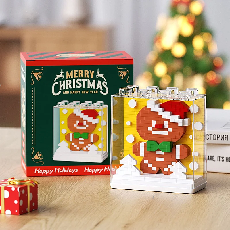 Neues Weihnachtsgeschenk: Mikro-Partikel-Bausteine, Lernspielzeug zum Zusammenbauen für Kinder, Weihnachtsmann-, Baum- und Elch-Modelle als Dekoration – Detail 11