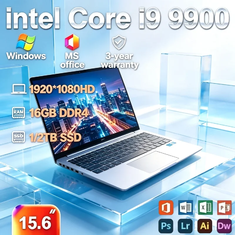2026 Powerful Laptop PC Intel i9-9900 Processor, 16GB DDR4 RAM 1TB/2TB SSD Lightweight Notebook for Daily Work & Gaming