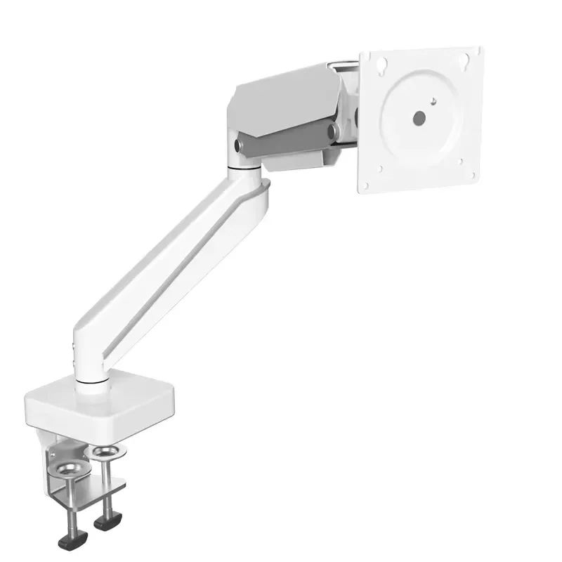 Adjustable Aluminum Alloy Monitor Arm 49 Inch Desk Mount Stand 90 Degree Tilt Swivel VESA Bracket for PC Screen White Finish
