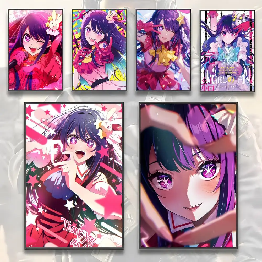 2023 Japan Pop Anime Oshi no Ko Poster HD-Kunstposter, selbstklebend, wasserfest, für Zuhause, Wohnzimmer, Schlafzimmer, Bar, ästhetische Dekoration